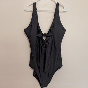 Old Navy TALL Knot Front Black Swimsuit